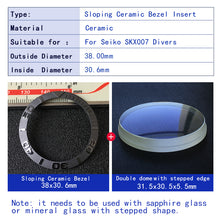 Load image into Gallery viewer, Sloped ceramic bezel insert 38*30.6mm Divers SUB Replacement