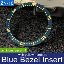 Load image into Gallery viewer, Sloped ceramic bezel insert 38*31.5mm Luminous pip at 12