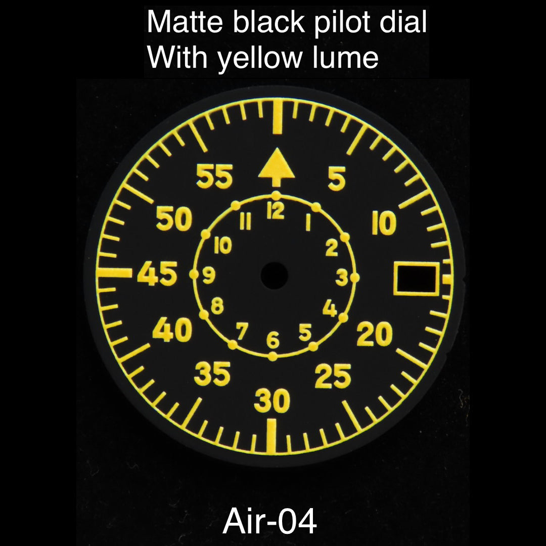 Matte black pilot dial