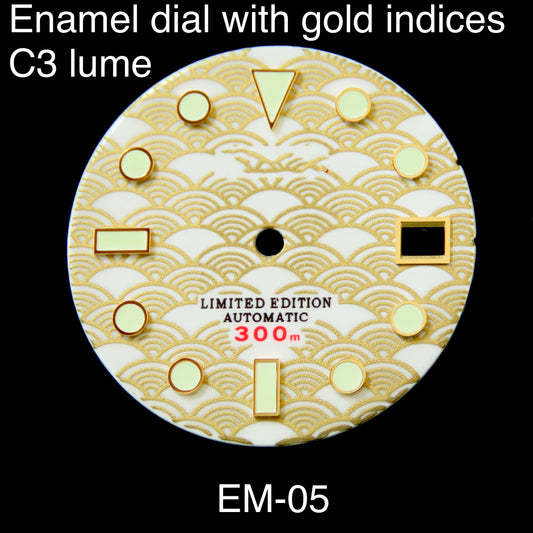 Enamel Dial white+gold