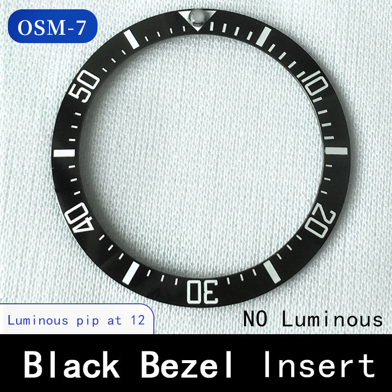 Sloped ceramic bezel insert 38*30.6mm Luminous pip at 12