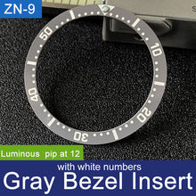 Load image into Gallery viewer, Sloped ceramic bezel insert 38*31.5mm Luminous pip at 12
